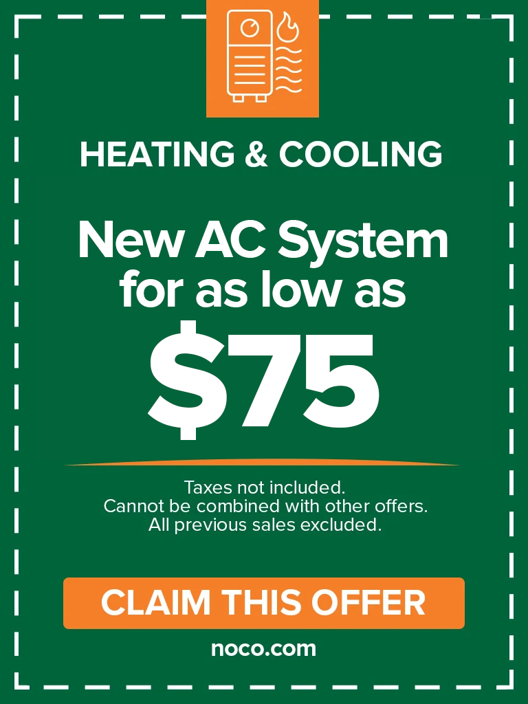 Ad for a high efficiency furnace, offered for as low as 57, with a Claim this offer button.