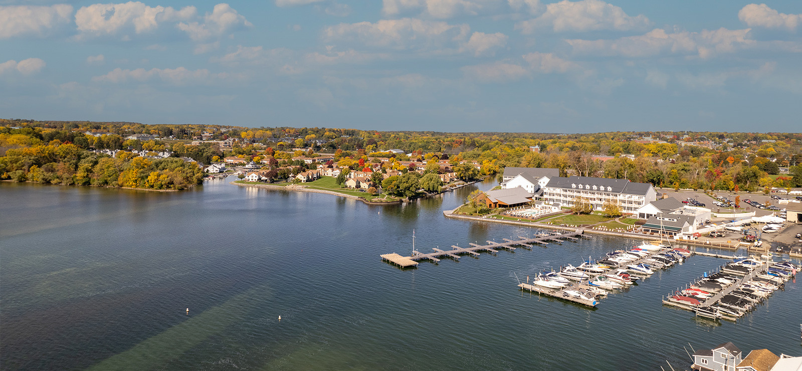 water with boat docks landscape 