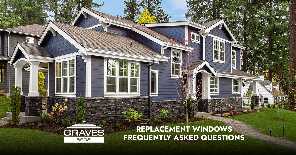 new windows on house with blue siding