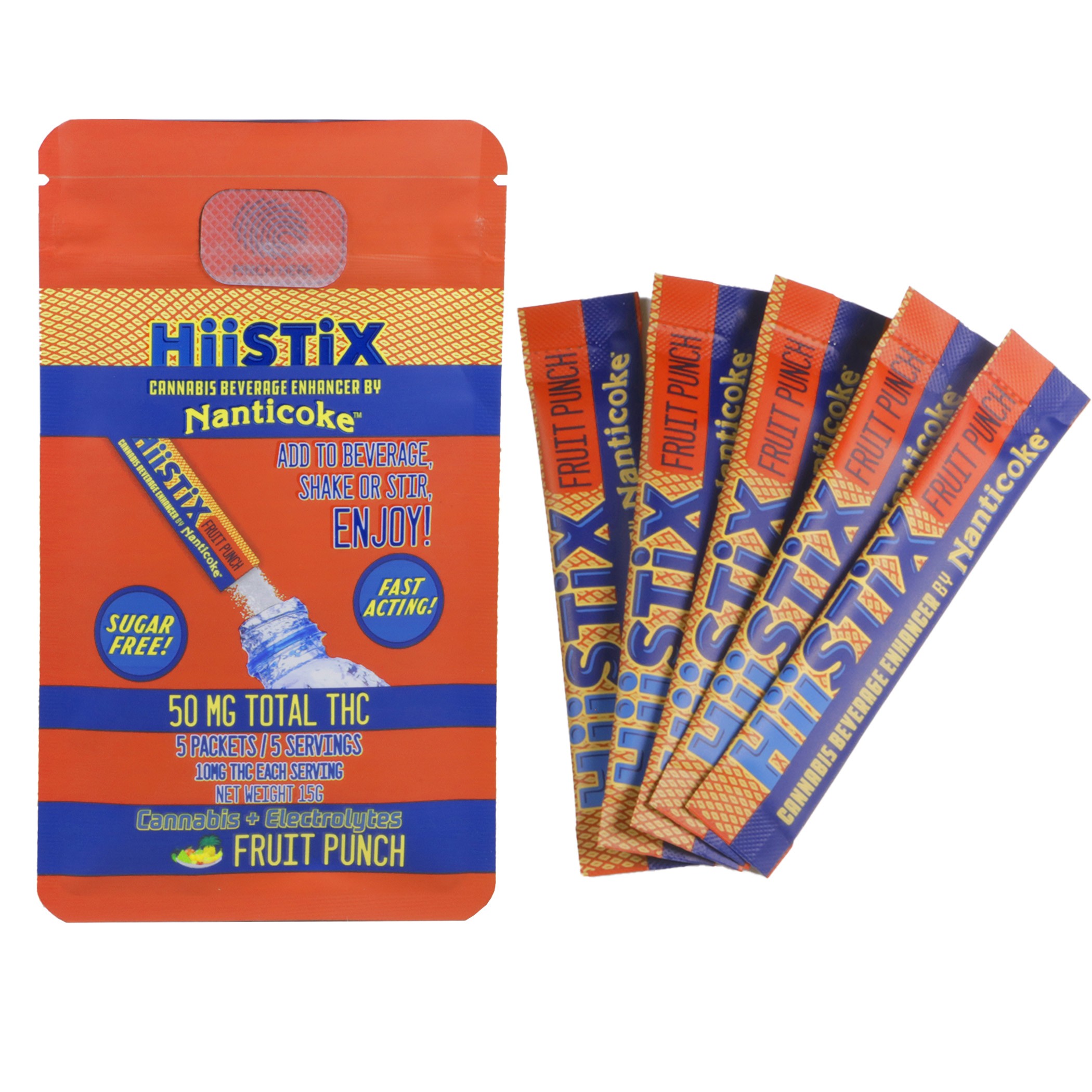 HiiStix | Fruit Punch | 5PK | 50MG | Dissolvable Powder Packets