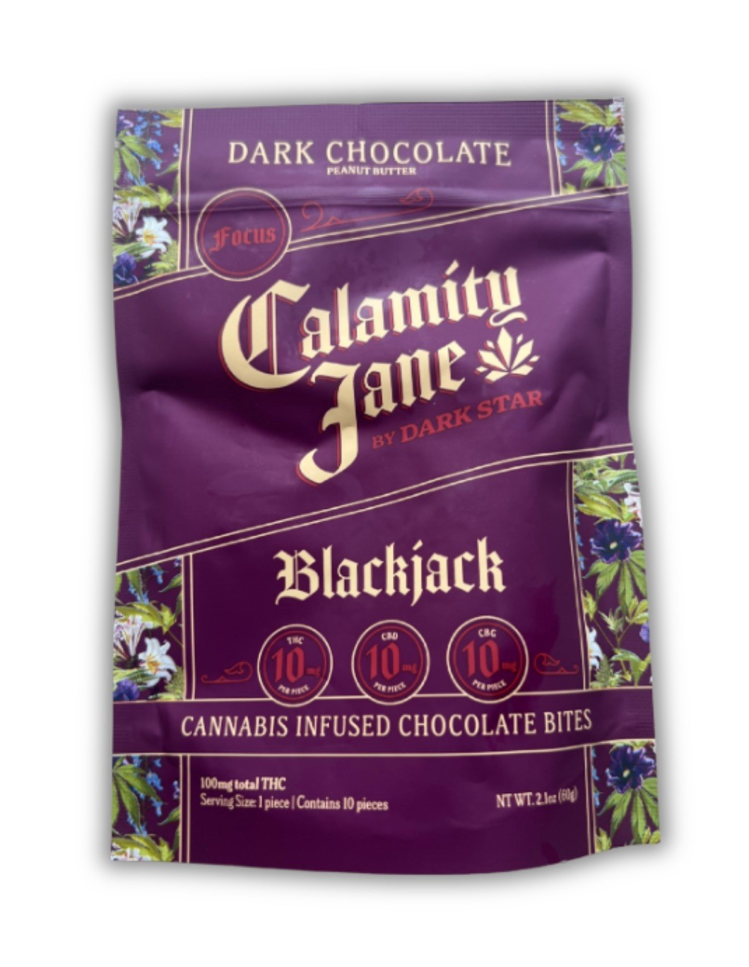 Black Jack | Dark Chocolate Peanut Butter Bites| 10MG THC:10MG CBD:10mg CBG | Edibles