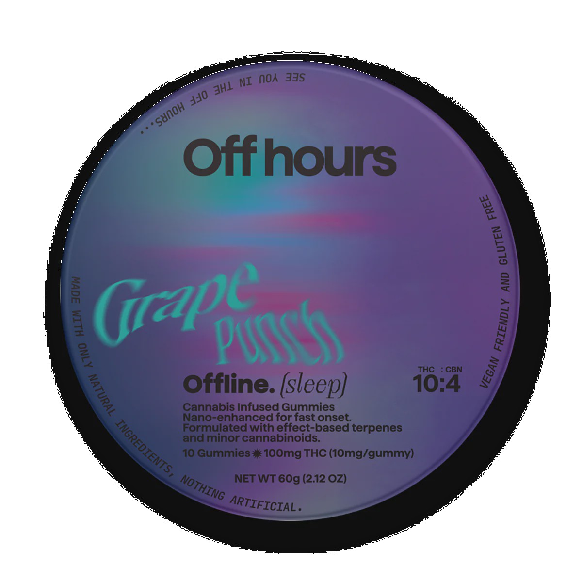Off Hours Grape Punch (Offline) 10 Gummies THC 100MG Edibles