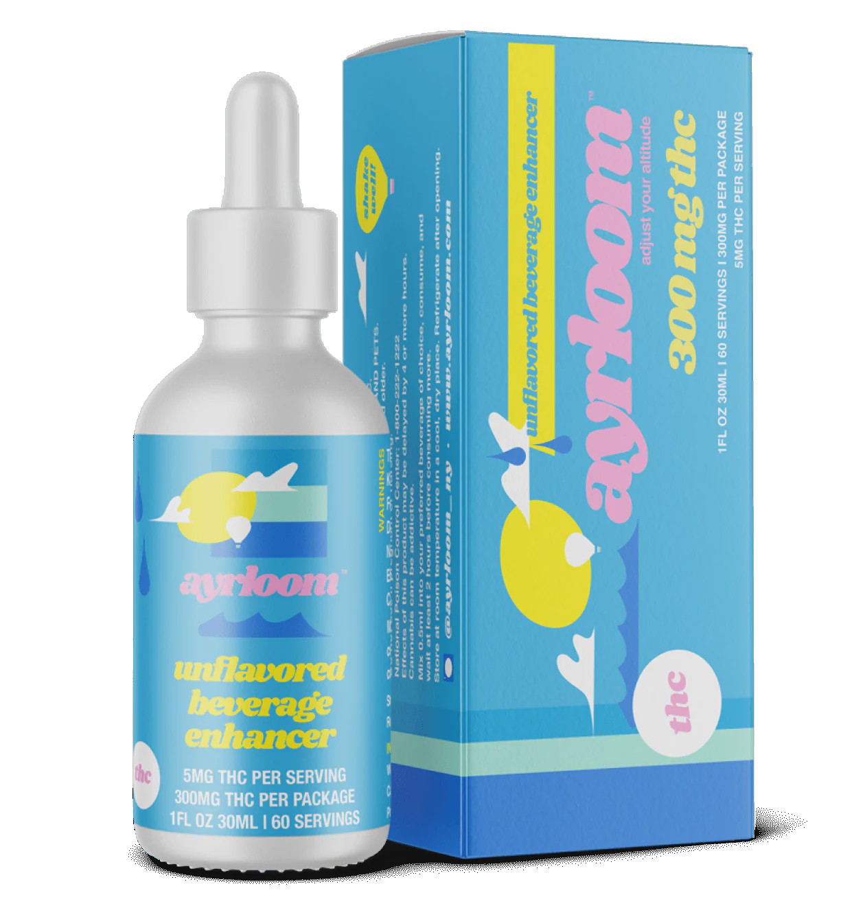 Ayrloom Unflavored Beverage Enhancer THC 300MG Tincture