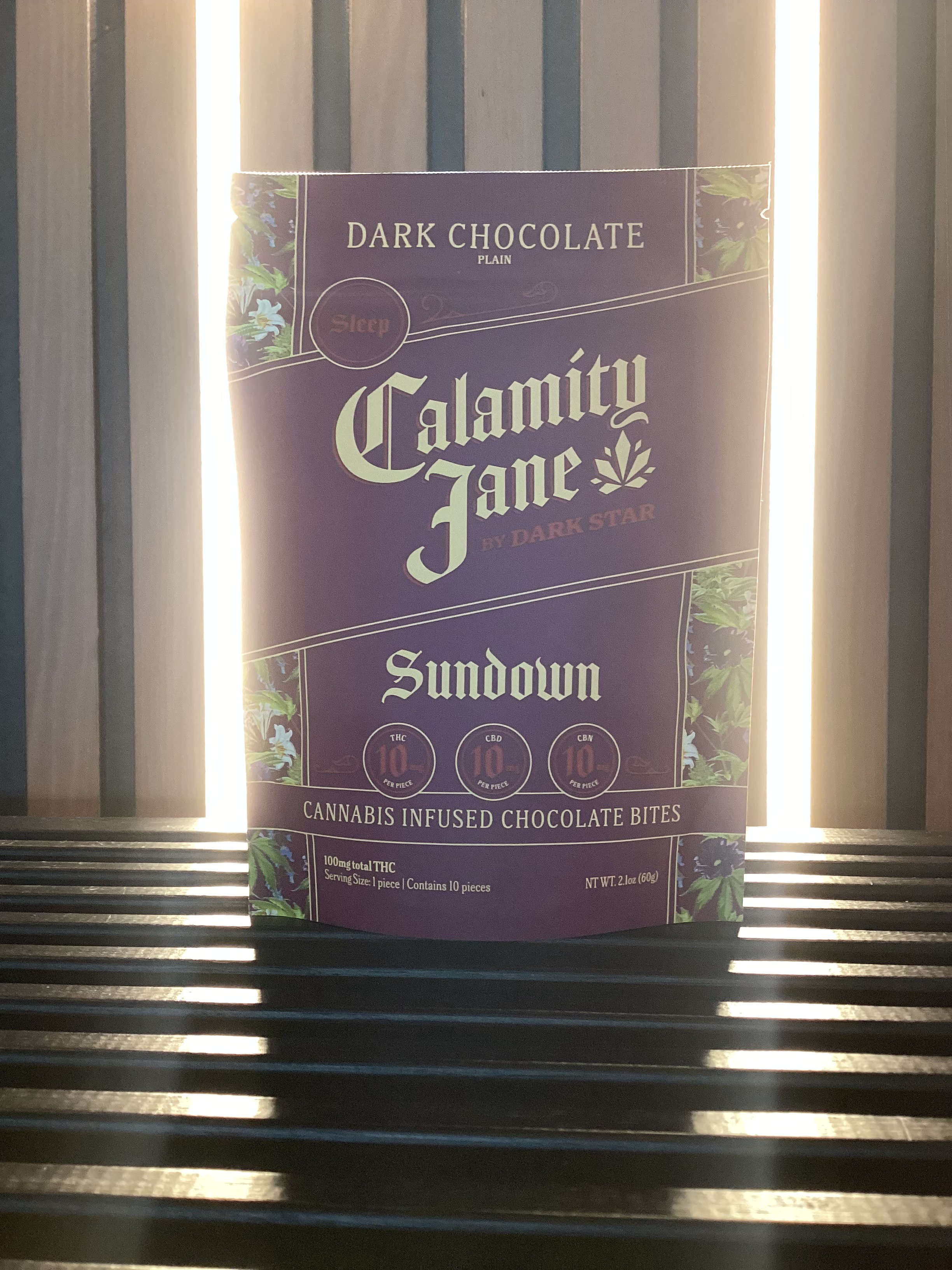 Dark Star Calamity Jane Sundown Cannabis Infused 100mg (CBD/CBN/THC) Dark Chocolate Edible