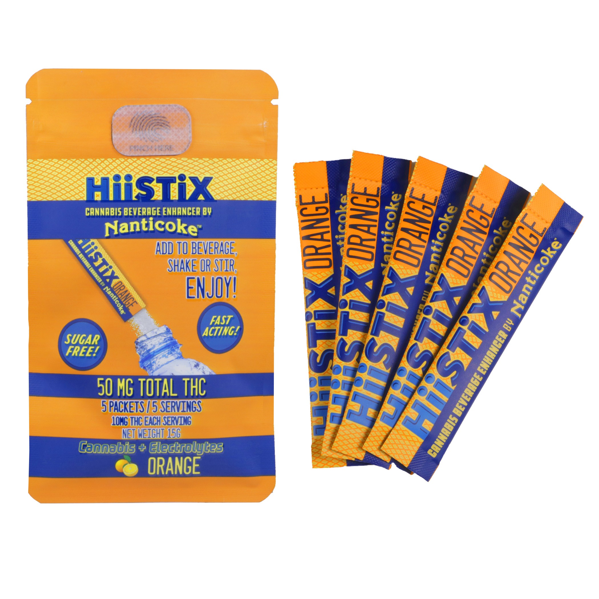 HiiSTiX | Orange | 5PK | 50MG | Dissolvable Powder Packets