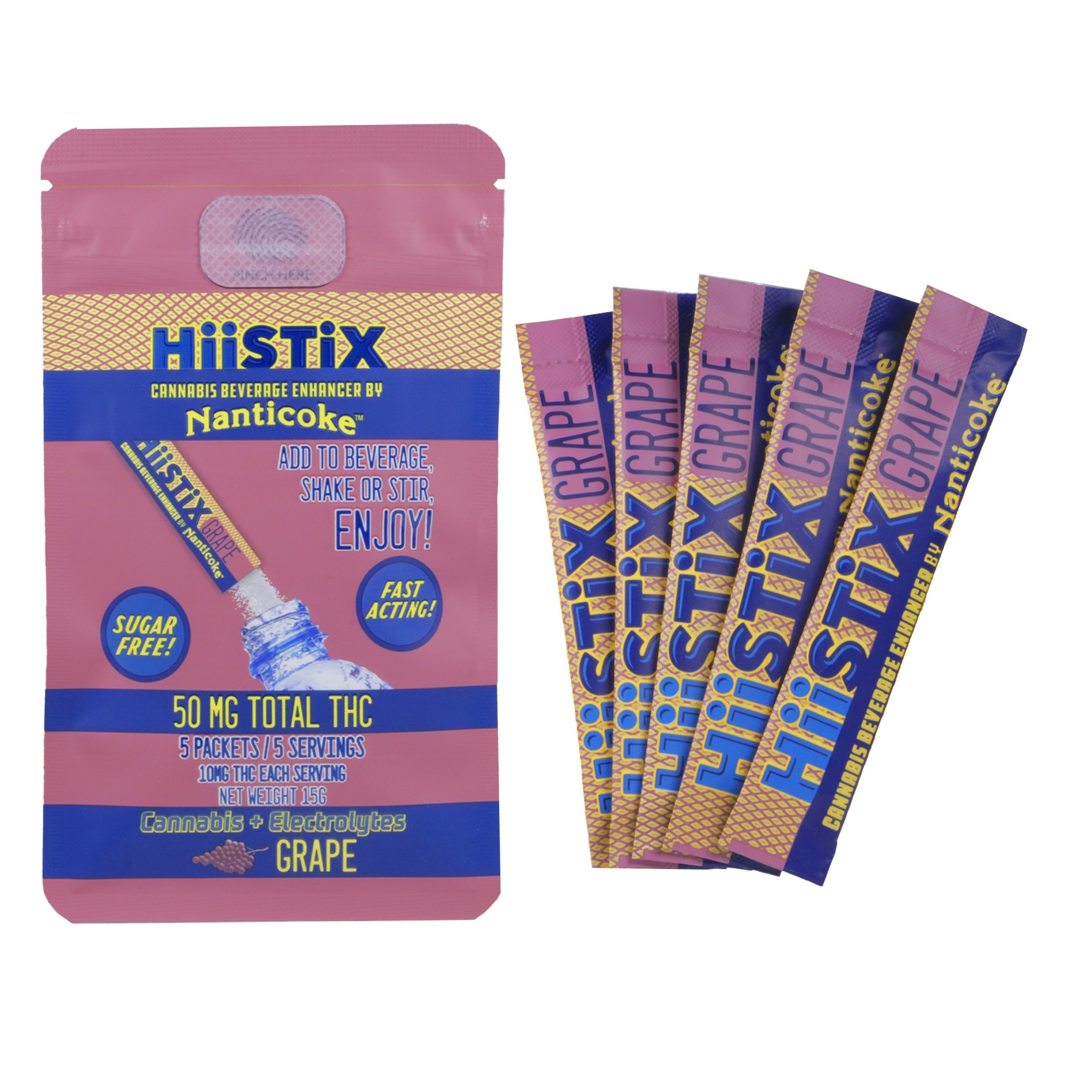 HiiSTiX | Grape | 5PK | 50MG | Dissolvable Powder Packets