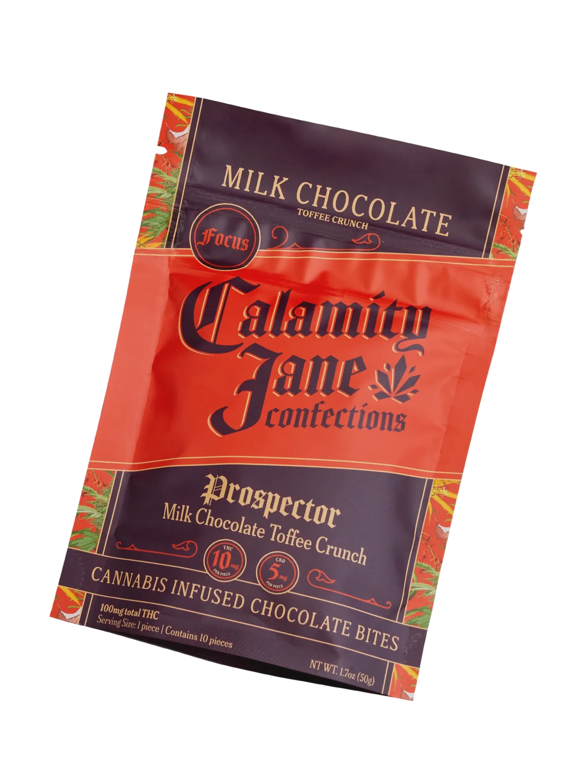 Prospector | Milk Chocolate Toffee Crunch| 10PK | 100MG THC: 50MG CBG | Edibles