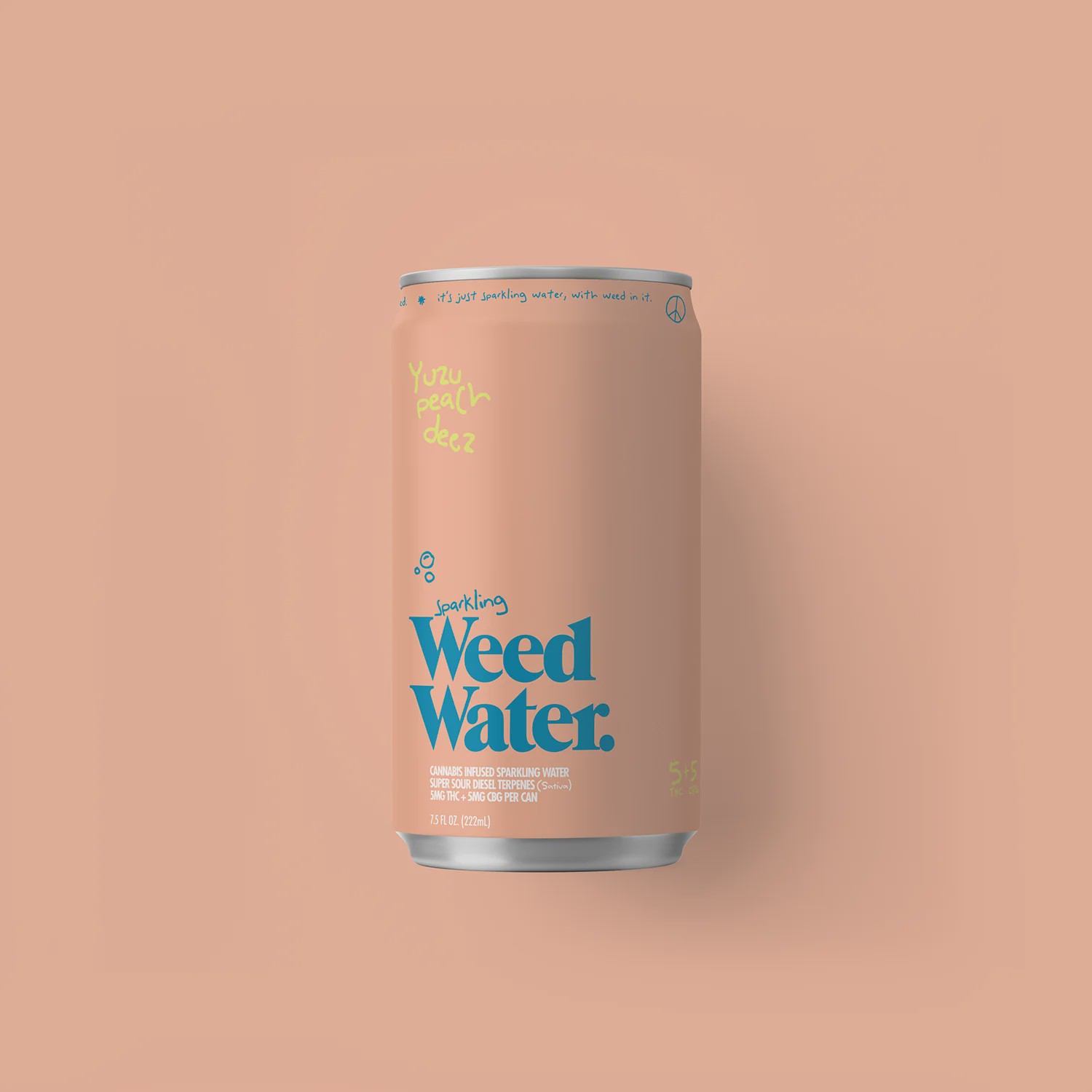 Weed Water (Sparkling) Yuzu Peach Deez 7.5FL OZ THC 5MG 1:1 Beverage