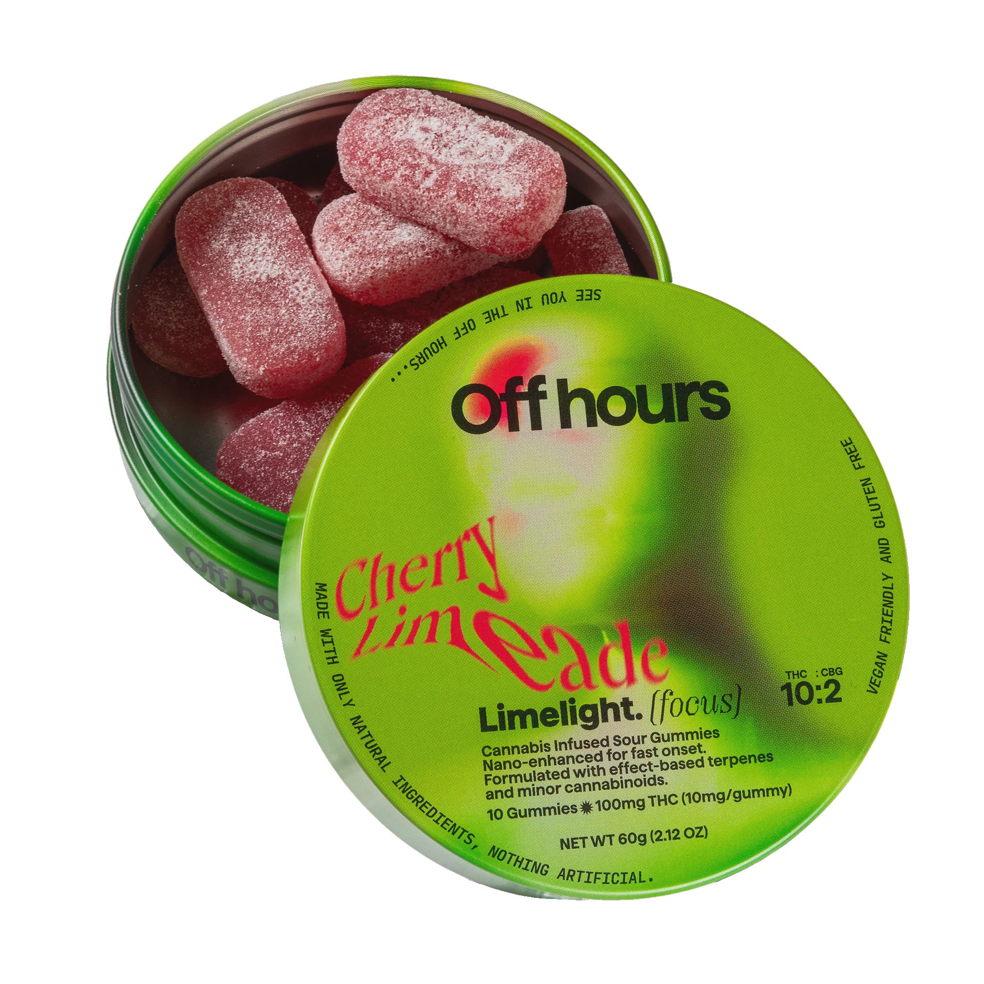 Off Hours Cherry Limeade (Limelight) 10 Gummies THC 100 MG Edibles