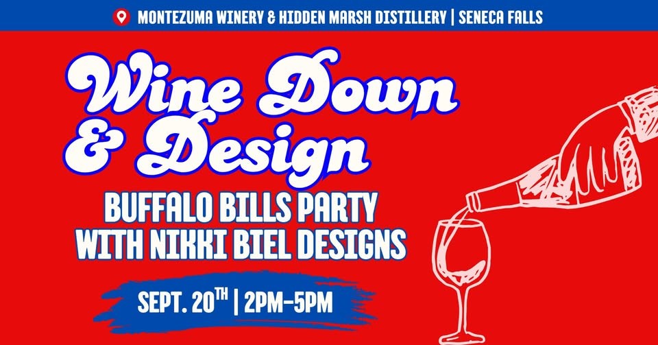 Wine Down & Design: Game Day Paint Party for Bills Fans at Montezuma Winery