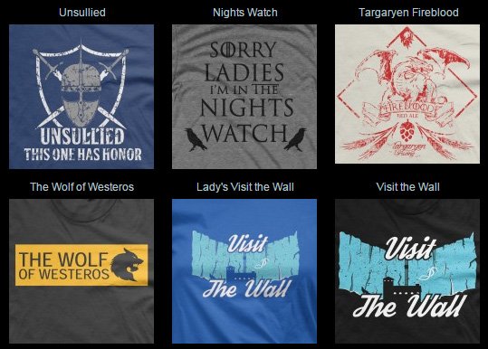 Game of Thrones T-Shirts