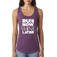 Run Now Wine Later woman's tank top shirt