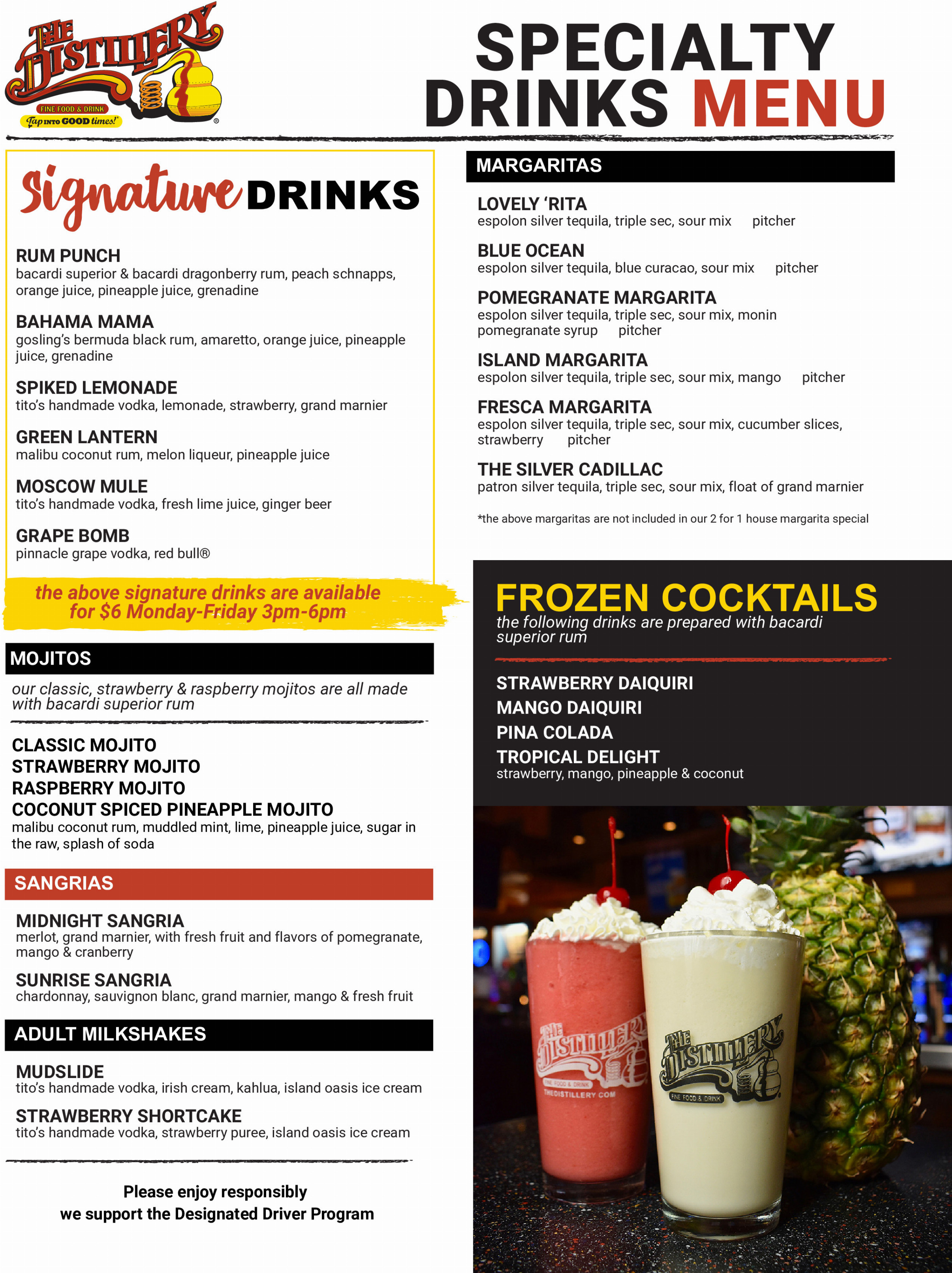 Signature Drinks The Distillery Restaurant