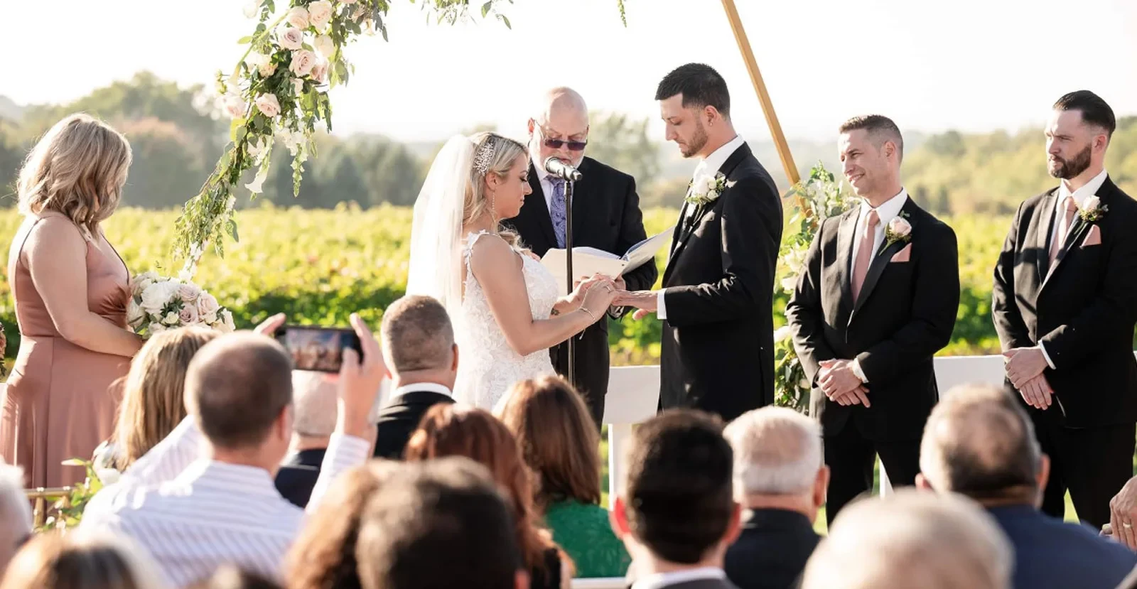 officiant during wedding ceremony