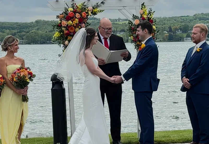 officiant performing wedding ceremony