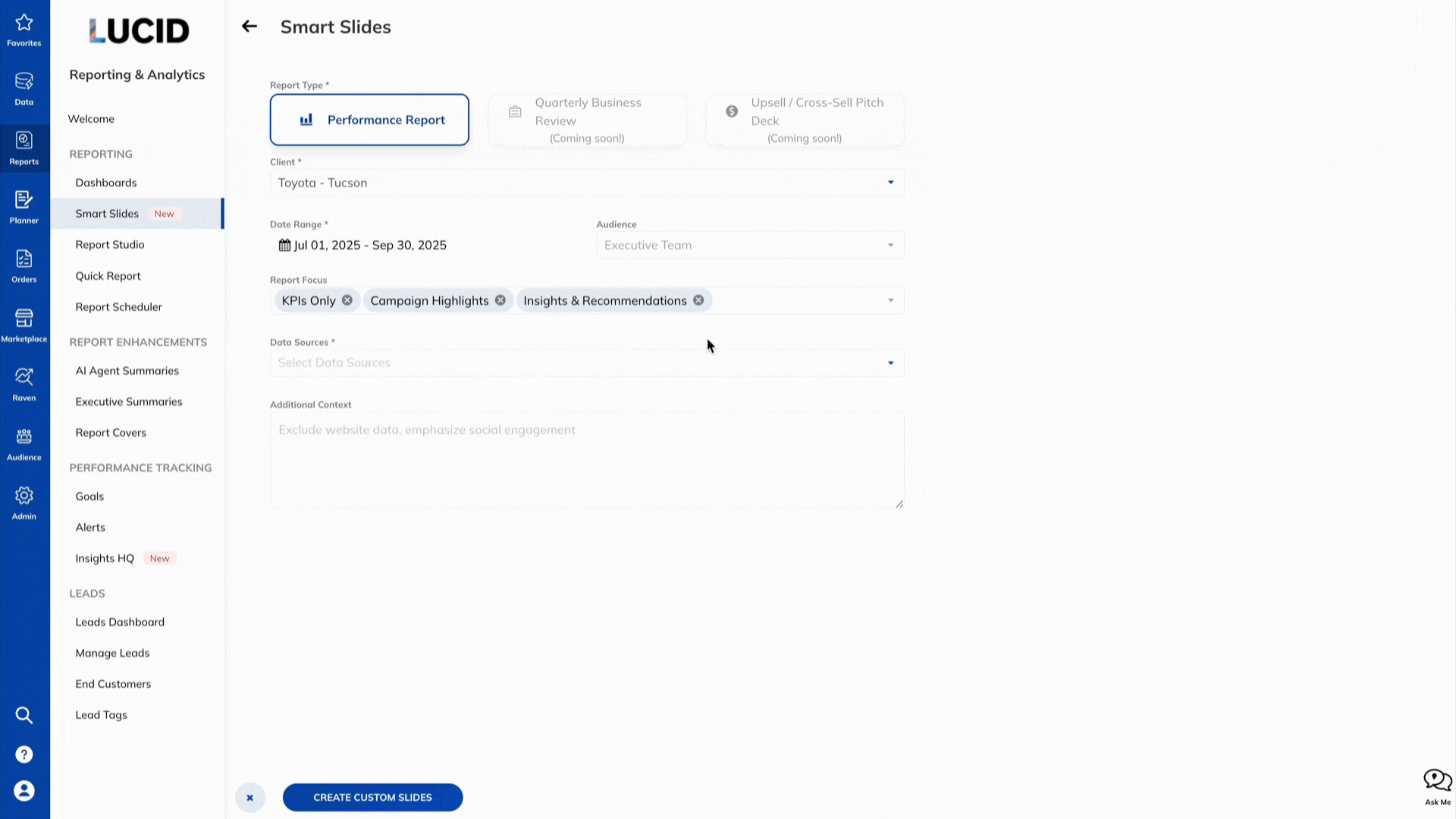 SmartSlides creation flow