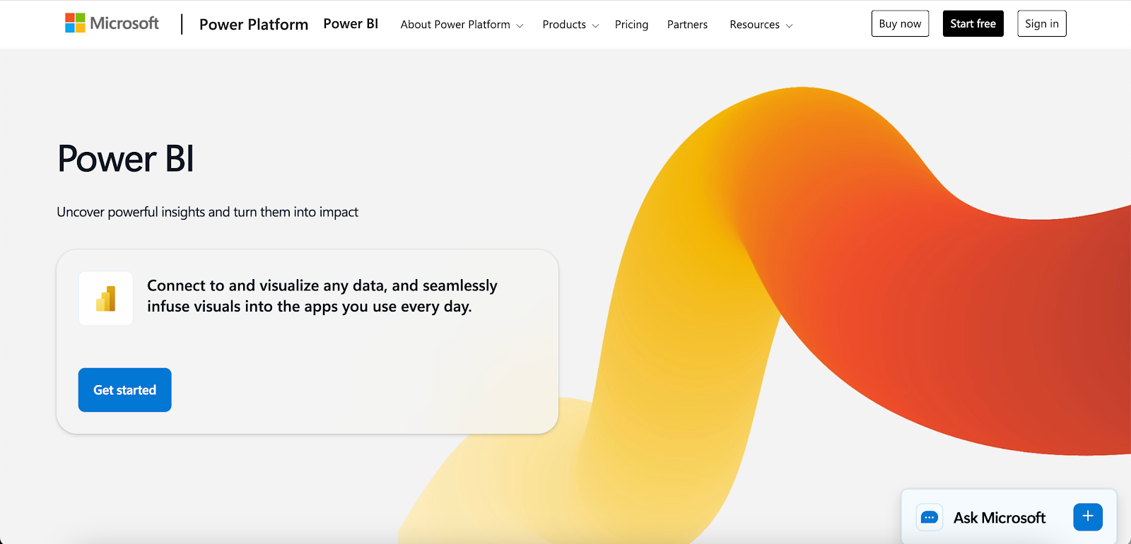 Power BI homepage website