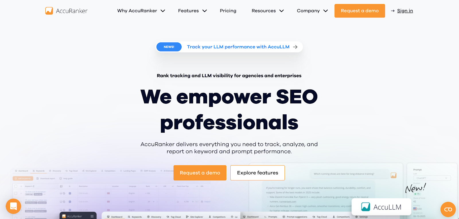 AccuRanker website homepage