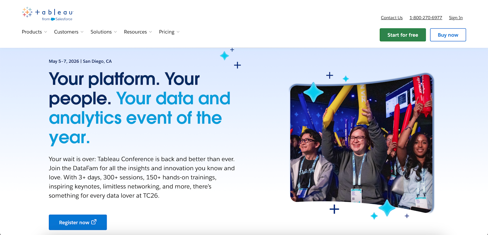 Tableau website homepage