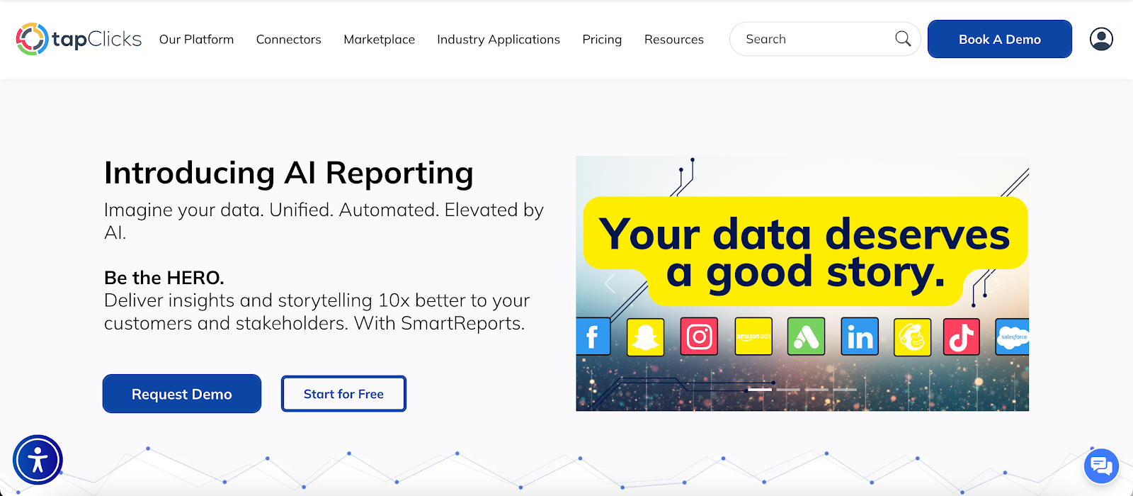 TapClicks website homepage