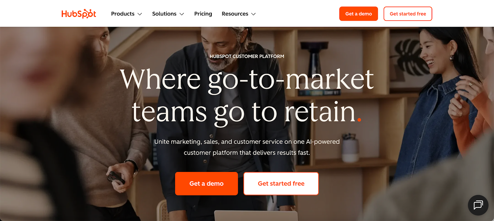 HubSpot website homepage