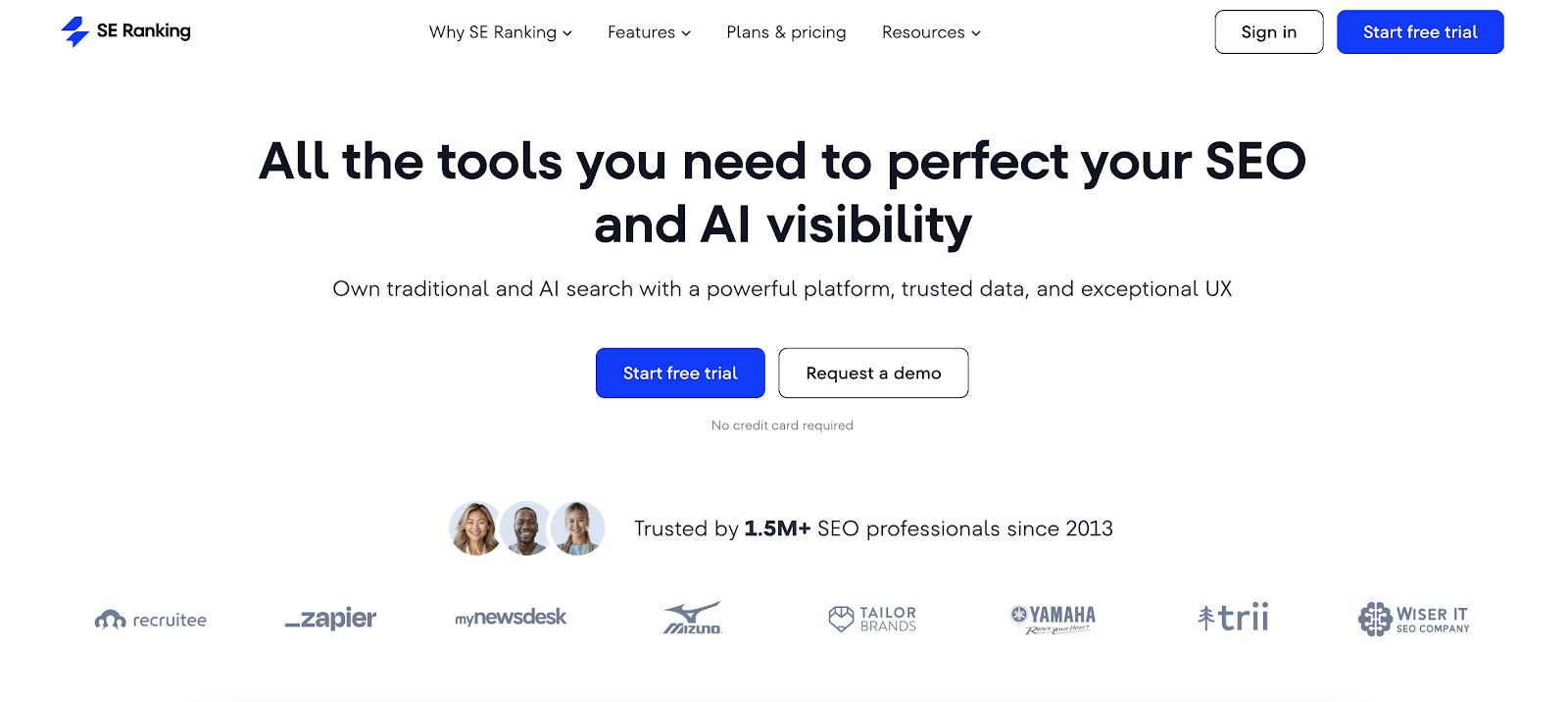 SE Ranking website homepage