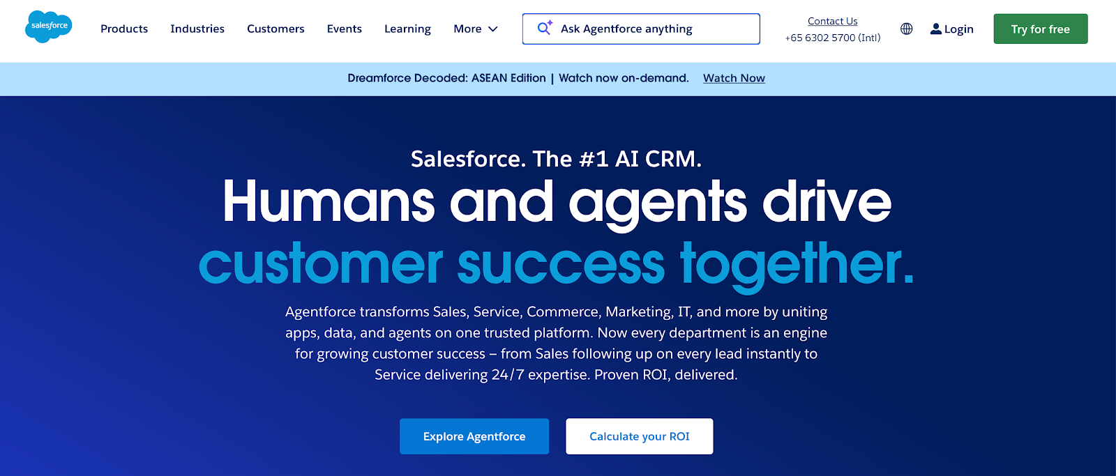 Salesforce website homepage