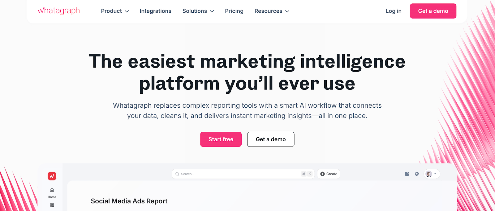 Whatagraph website homepage