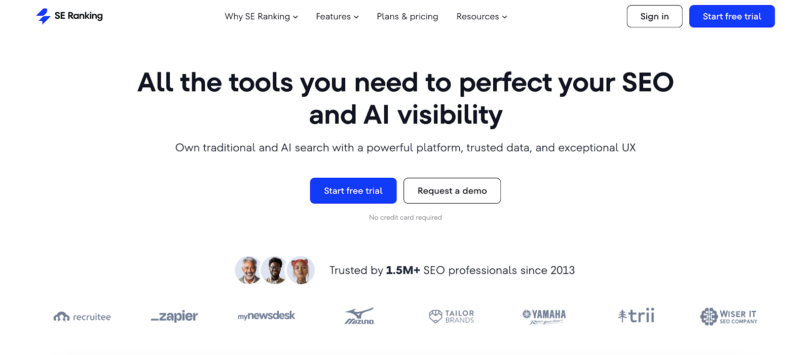 SE Ranking website homepage