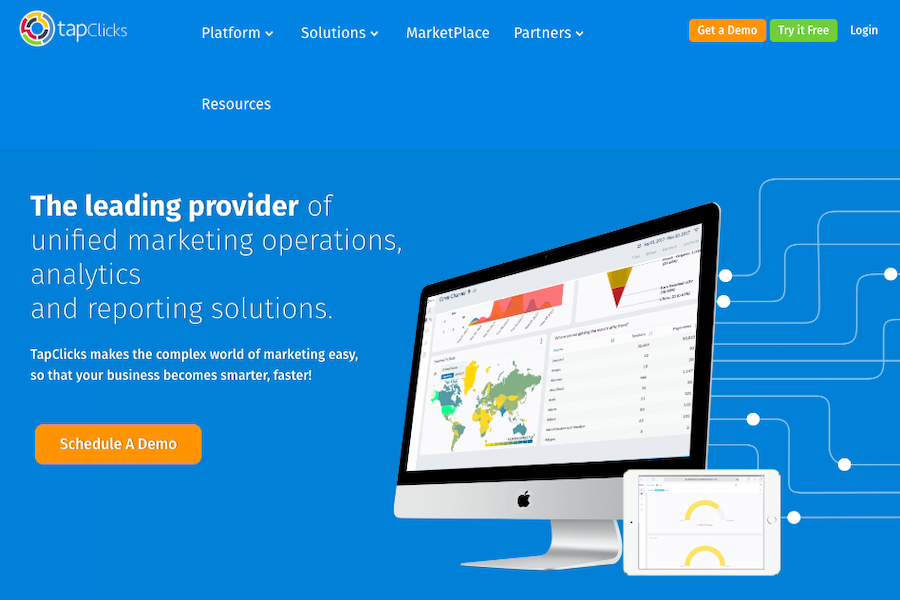 TapClicks TapClicks marketing operations platform homepage