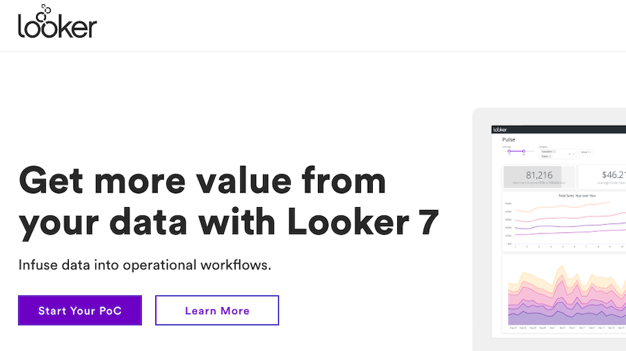 Looker is a data-discovery platform that relies on LookML, Looker's proprietary, modeling language for describing dimensions, aggregates, calculations and data relationships in a SQL database.