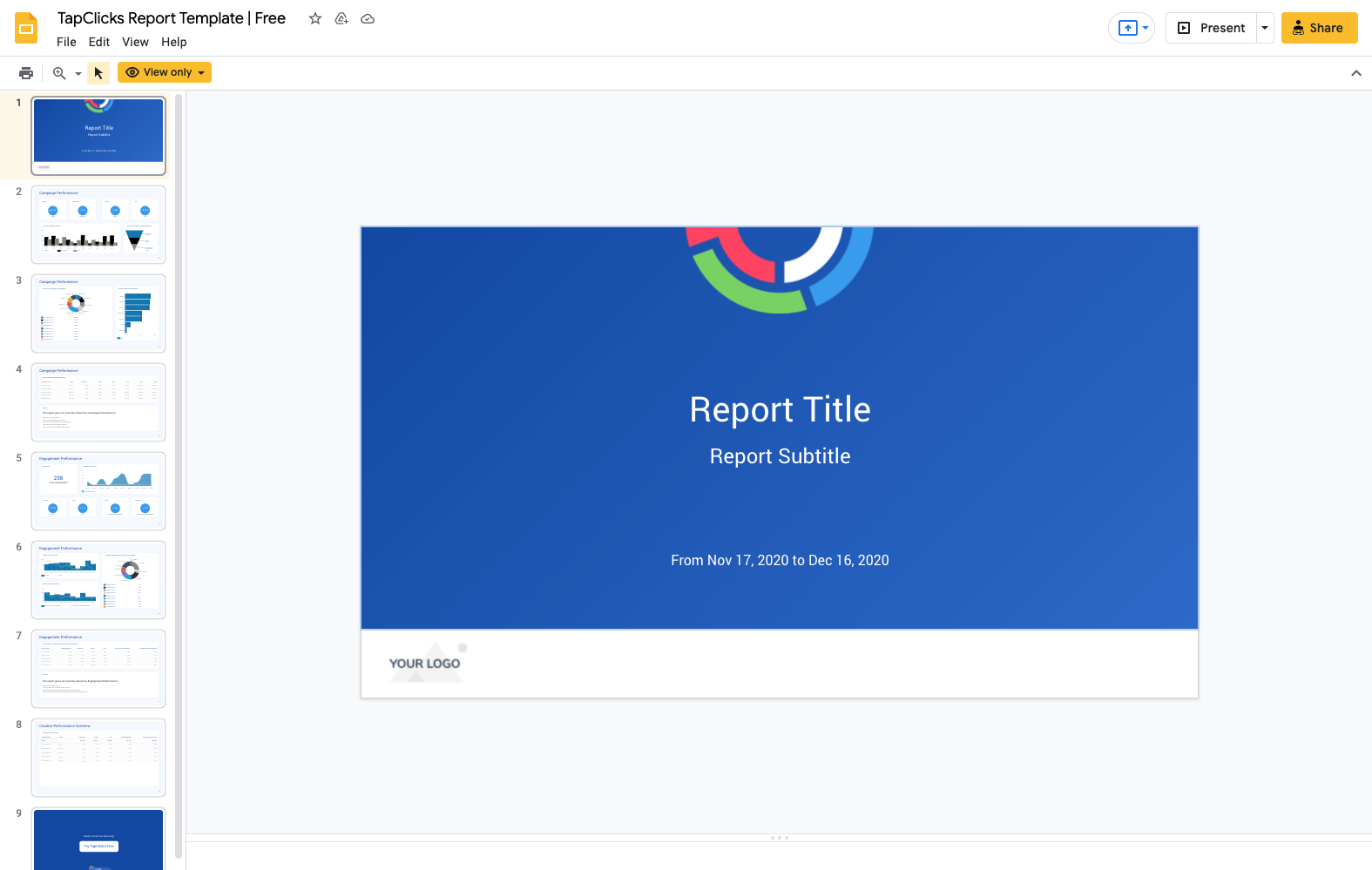 Marketing Reporting Templates in TapClicks