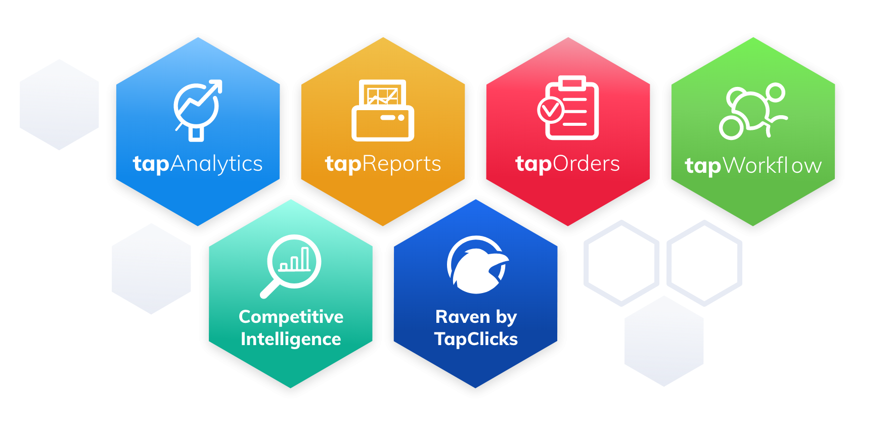 TapClicks Products Hexagons