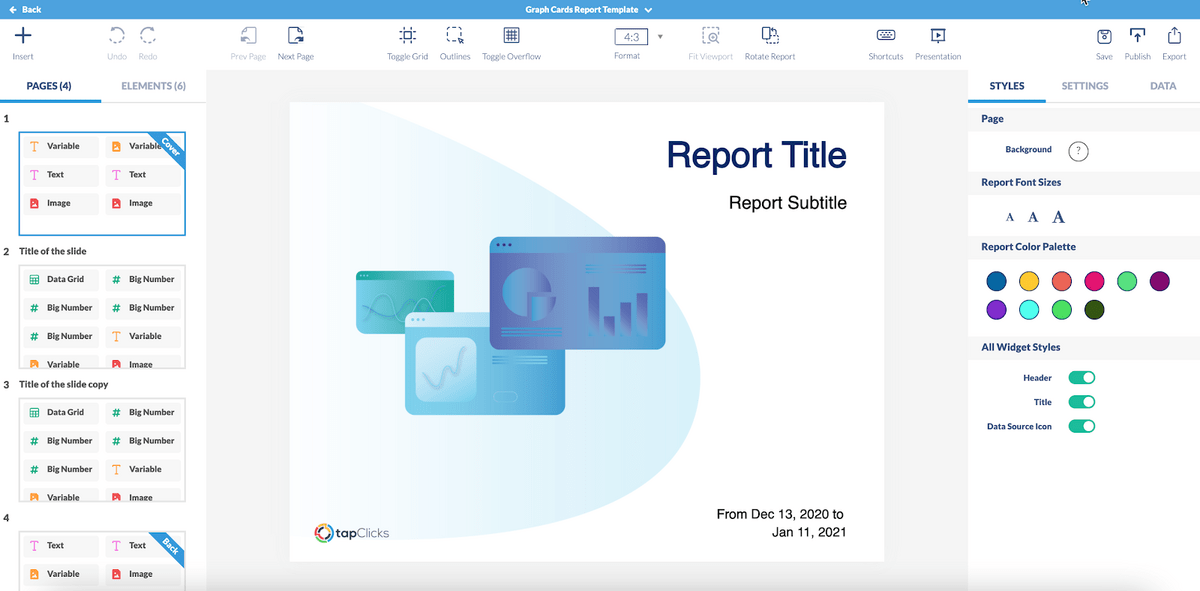 Example of an automated report presentation.