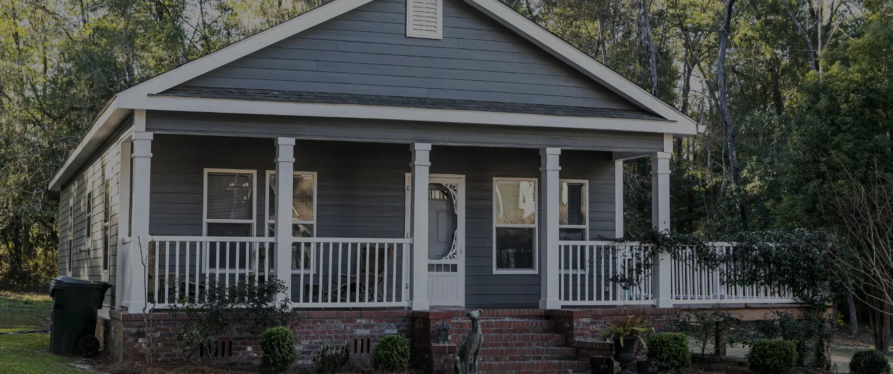 Front of a gray house
