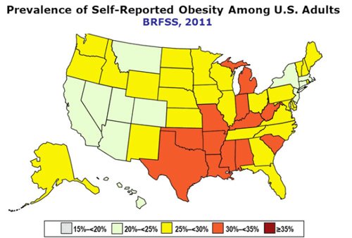 US map of obesity