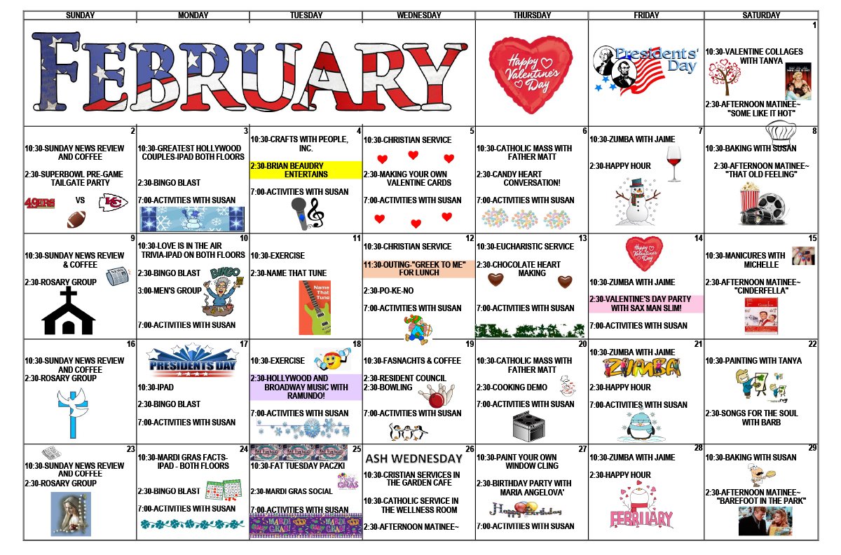 Nursing Home Activity Calendar 2025 Mark L Thompson