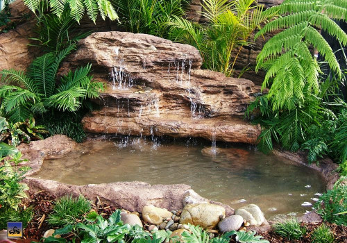Custom Home Waterfalls Outdoor Backyard Universal Rocks Ponds Pond Waterfalls Large Edge Waterfall Lew 002