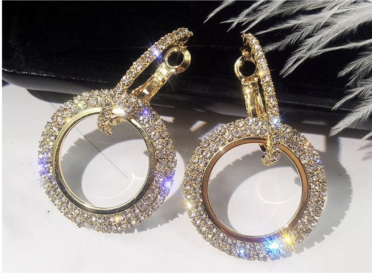 Crystal Hoops $34 pair  Nickelfree and made with Swarovski Crystal