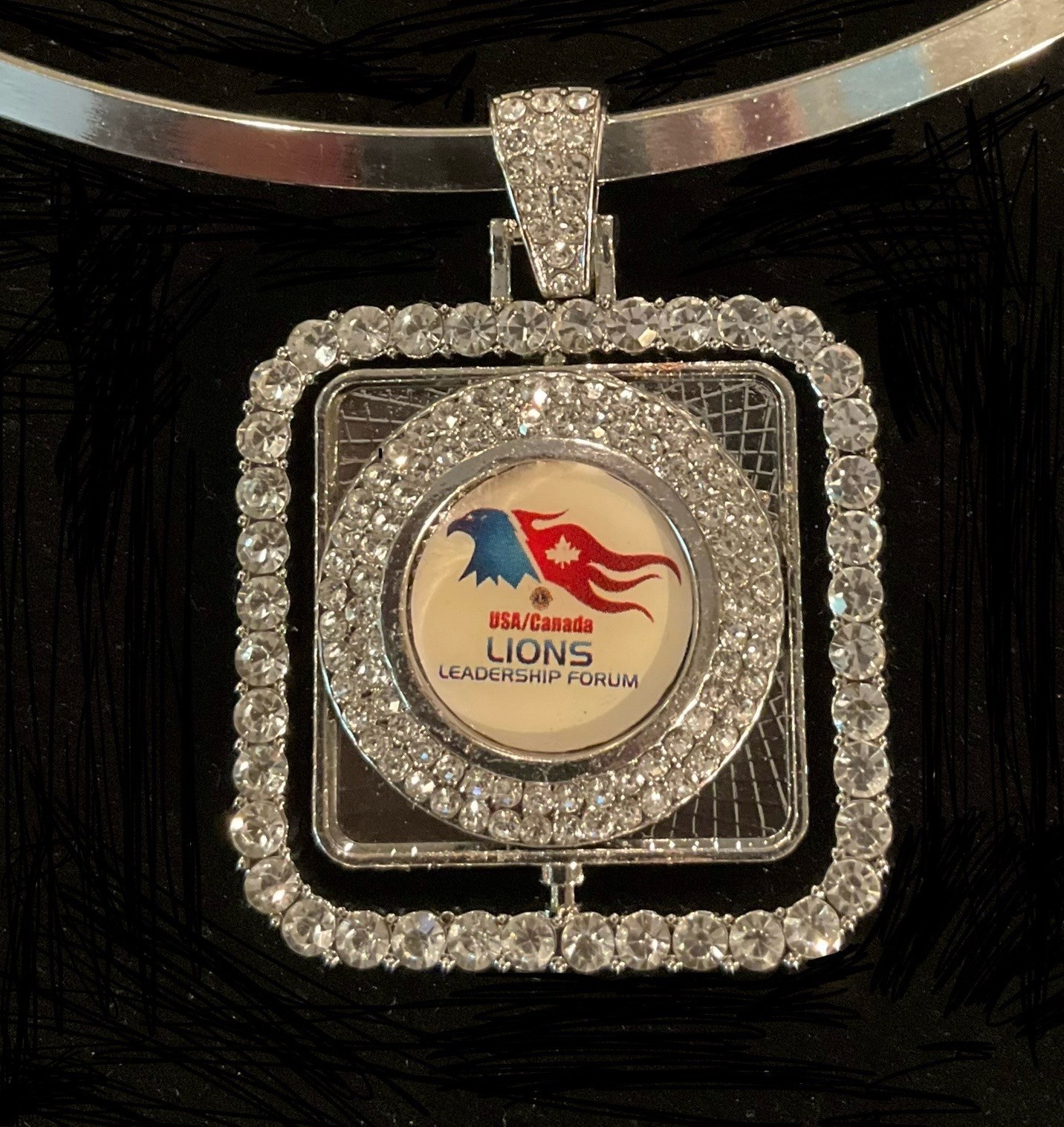 Lions USA/ Canada Forum and Lions International Reversible  Crystal Medallion $99