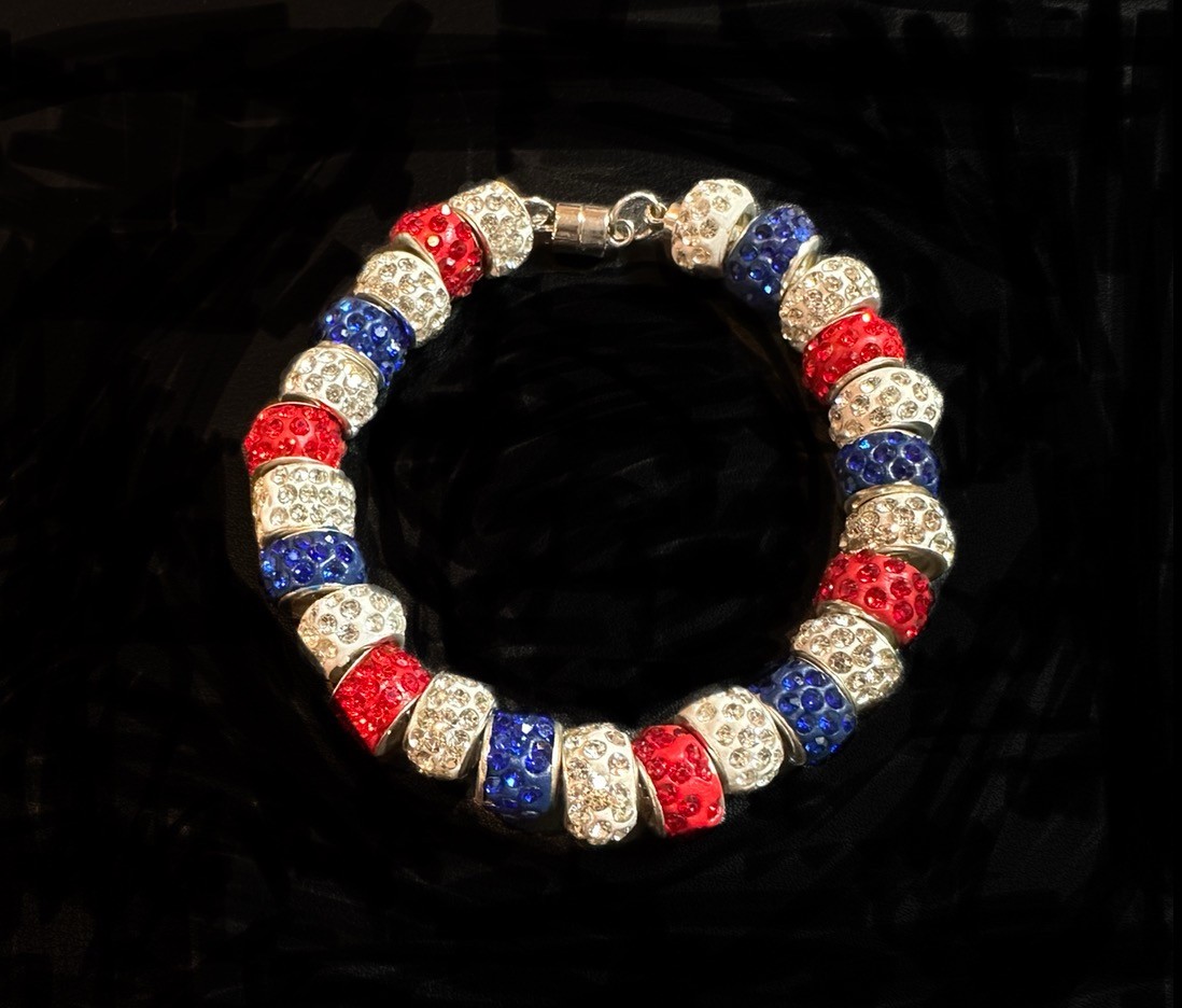 Patriotic bracelet. $199 (25 crystal beads and bracelet)