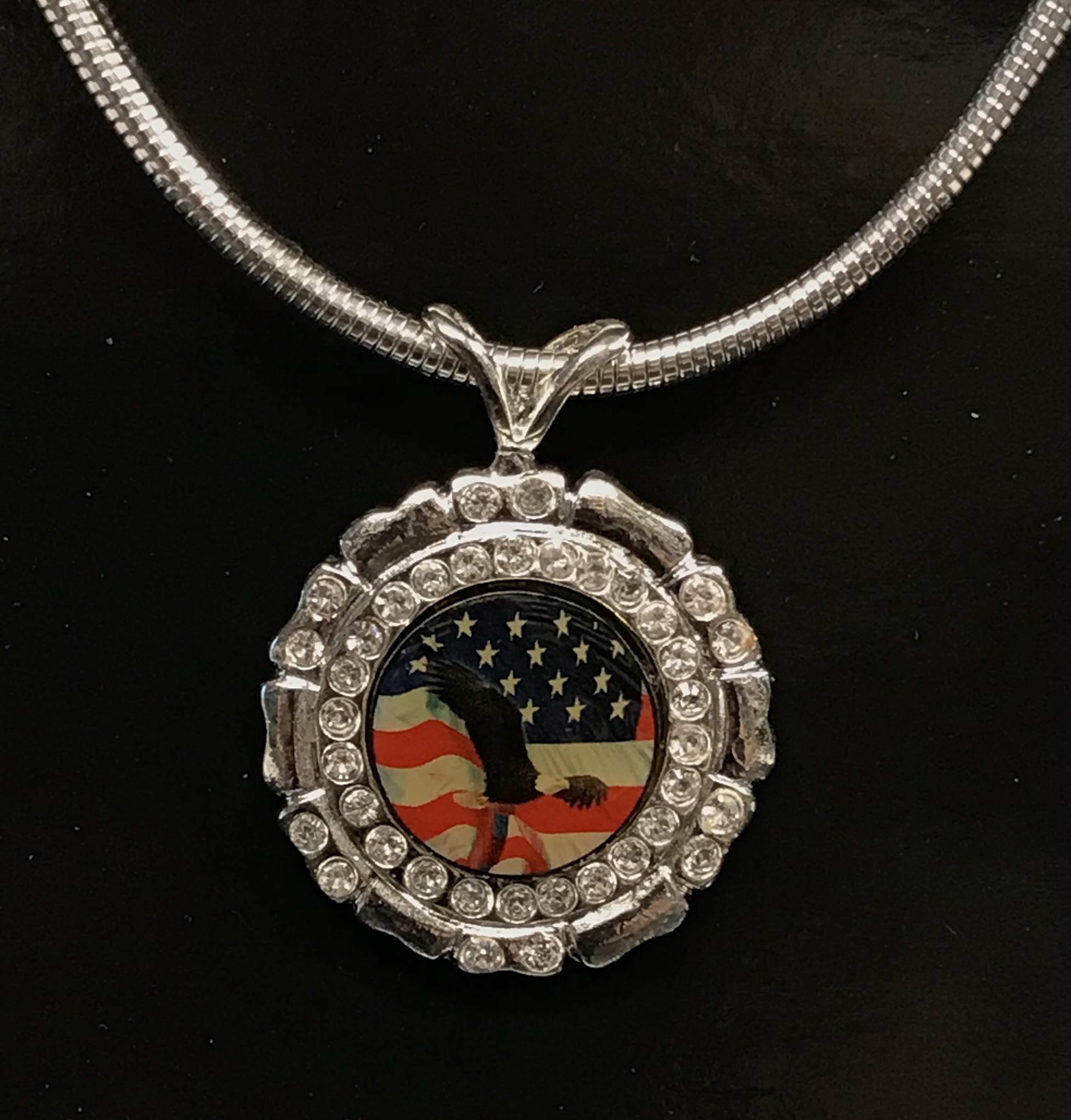 Eagle and flag medallion $49