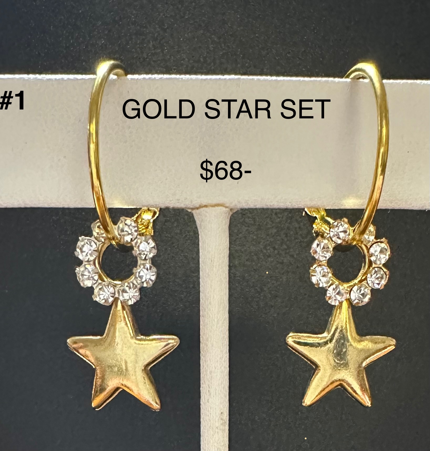 Gold Star earring set #1  $68