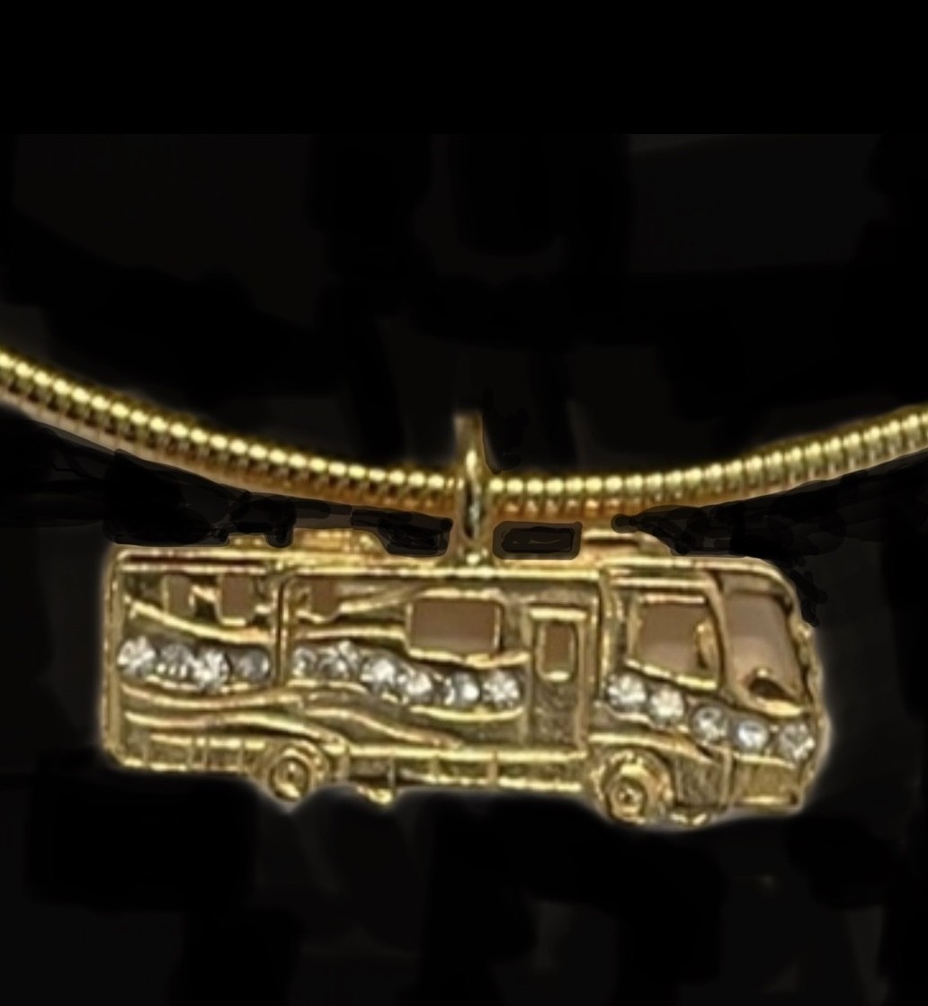 Motor Coach pendant with Swarovski Crystal headlights $49