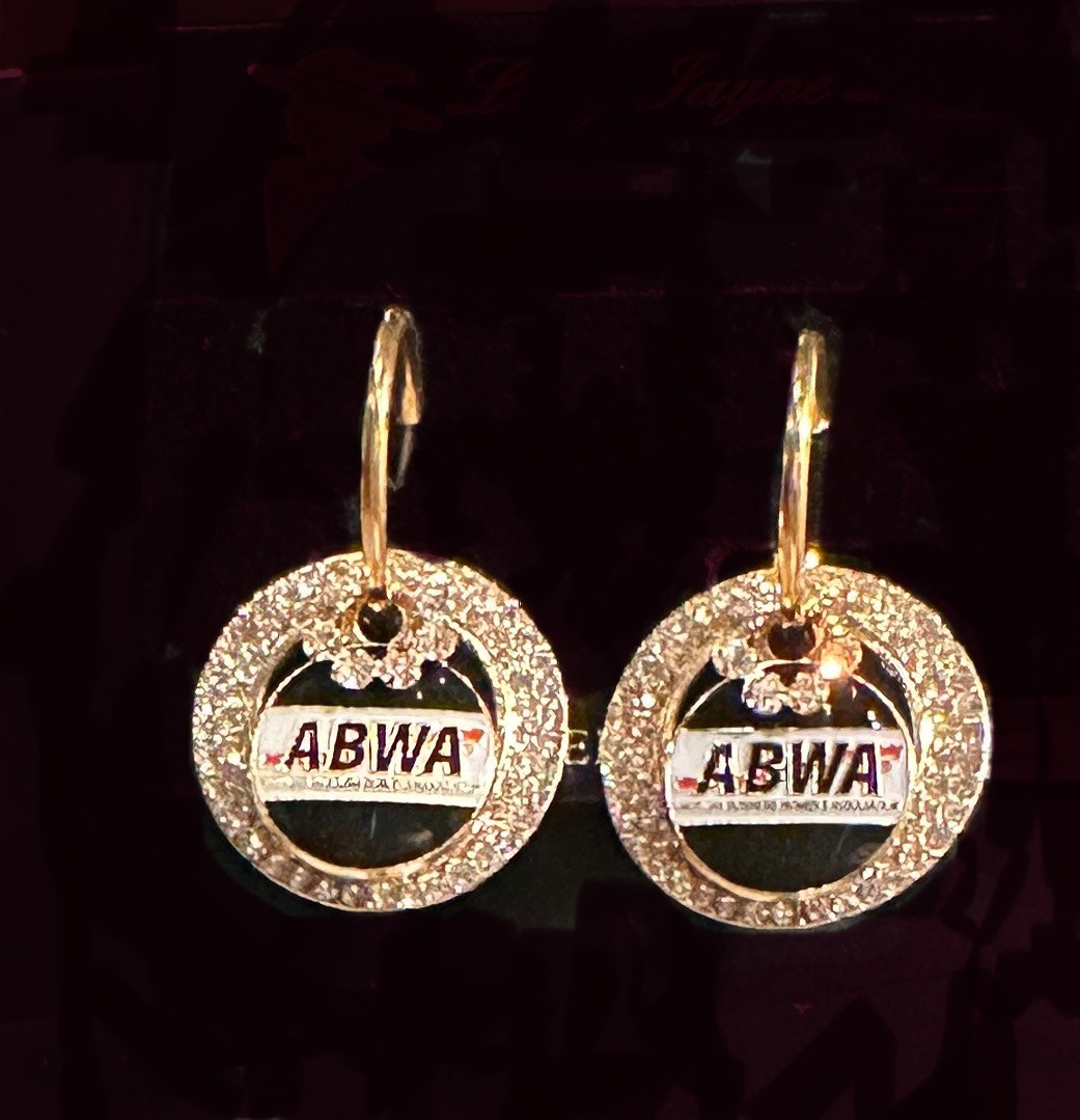 ABWA with crystal earring set $99