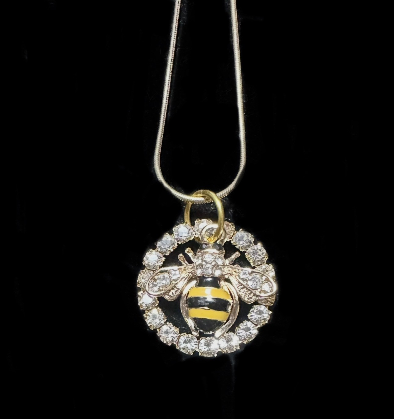 Crystal Bubble Bee pendant $34