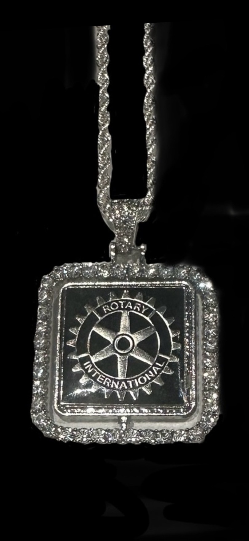 Rotary  square medallion  (reversible) logo with “End Polio Now” $99