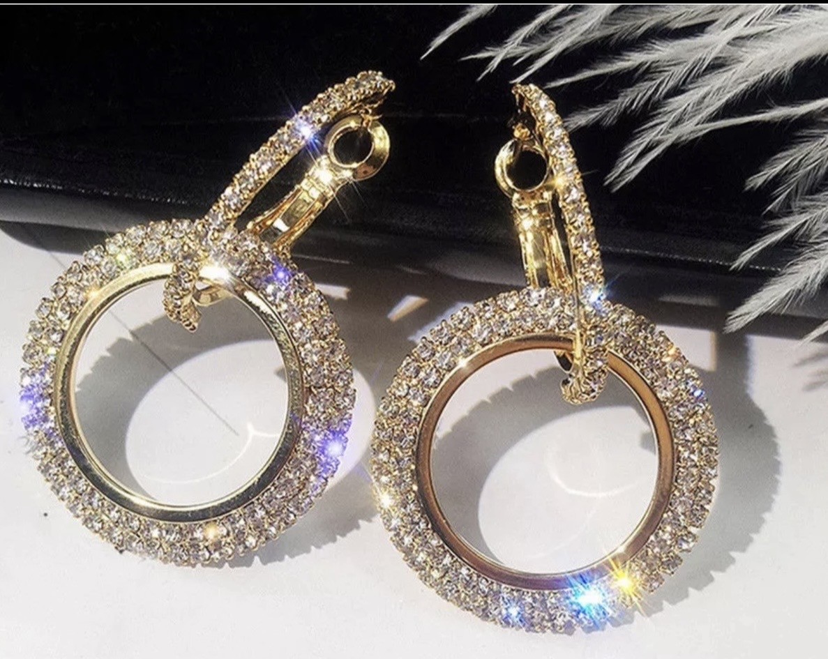 Crystal Hoops $34 pair. (Crystal hoops only)
