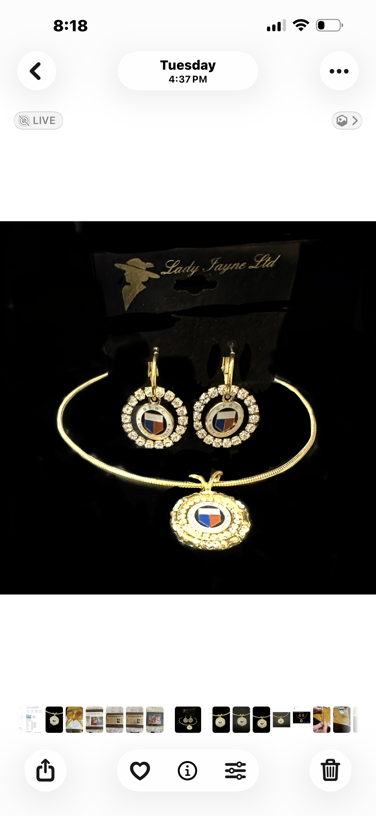 GFWC Complete set with necklace and earring set. Just stunning!  $179