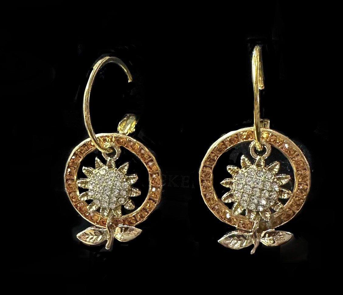 Sunflower crystal earring set $79